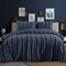 Ardor Seersucker Quilt Cover Set Lisbon Indigo QUEEN