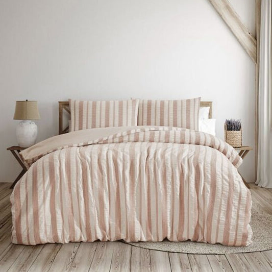 Ardor Seersucker Quilt Cover Set Lisbon Shell QUEEN