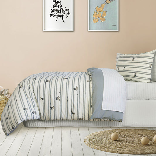 Jelly Bean Kids Logan Denim Quilt Cover Set DOUBLE