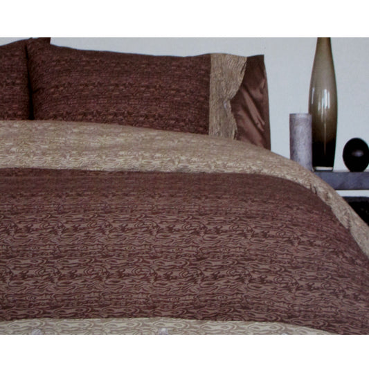 Essentially Home Living Moray Chocolate Quilt Cover Set DOUBLE