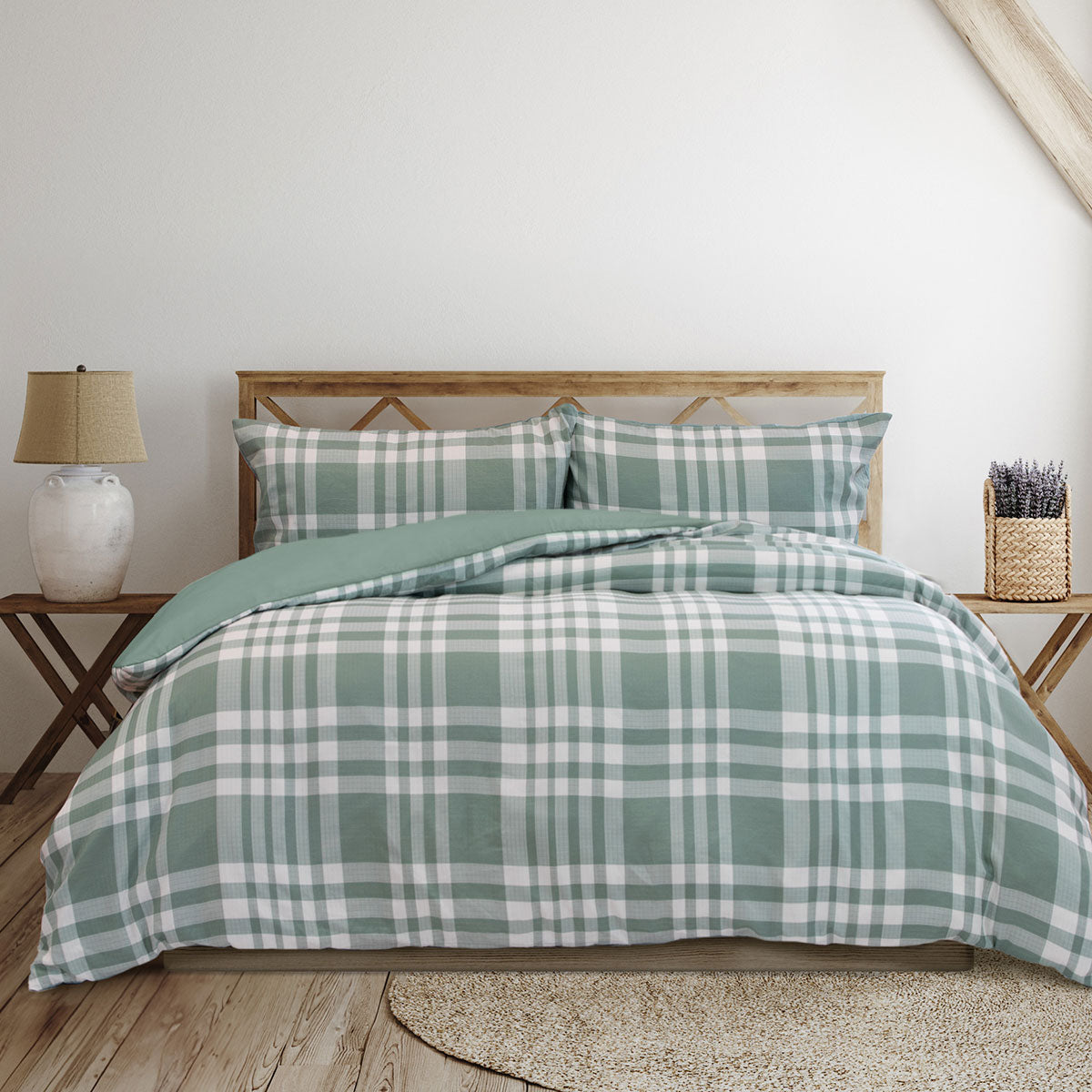Ardor Ronan Green Plaid Jacquard Quilt Cover Set King
