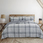 Ardor Ronan Grey Plaid Jacquard Quilt Cover Set King