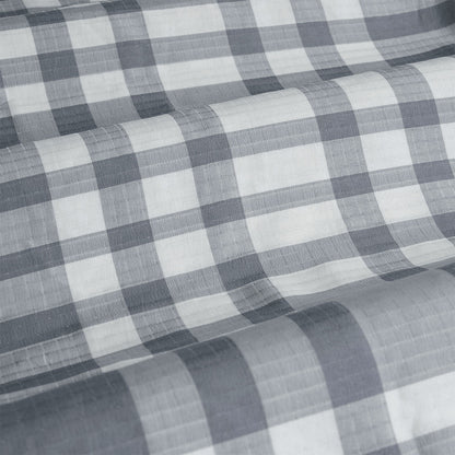 Ardor Ronan Grey Plaid Jacquard Quilt Cover Set King