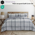 Ardor Ronan Grey Plaid Jacquard Quilt Cover Set Queen