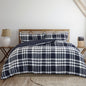 Ardor Ronan Navy Plaid Jacquard Quilt Cover Set Queen