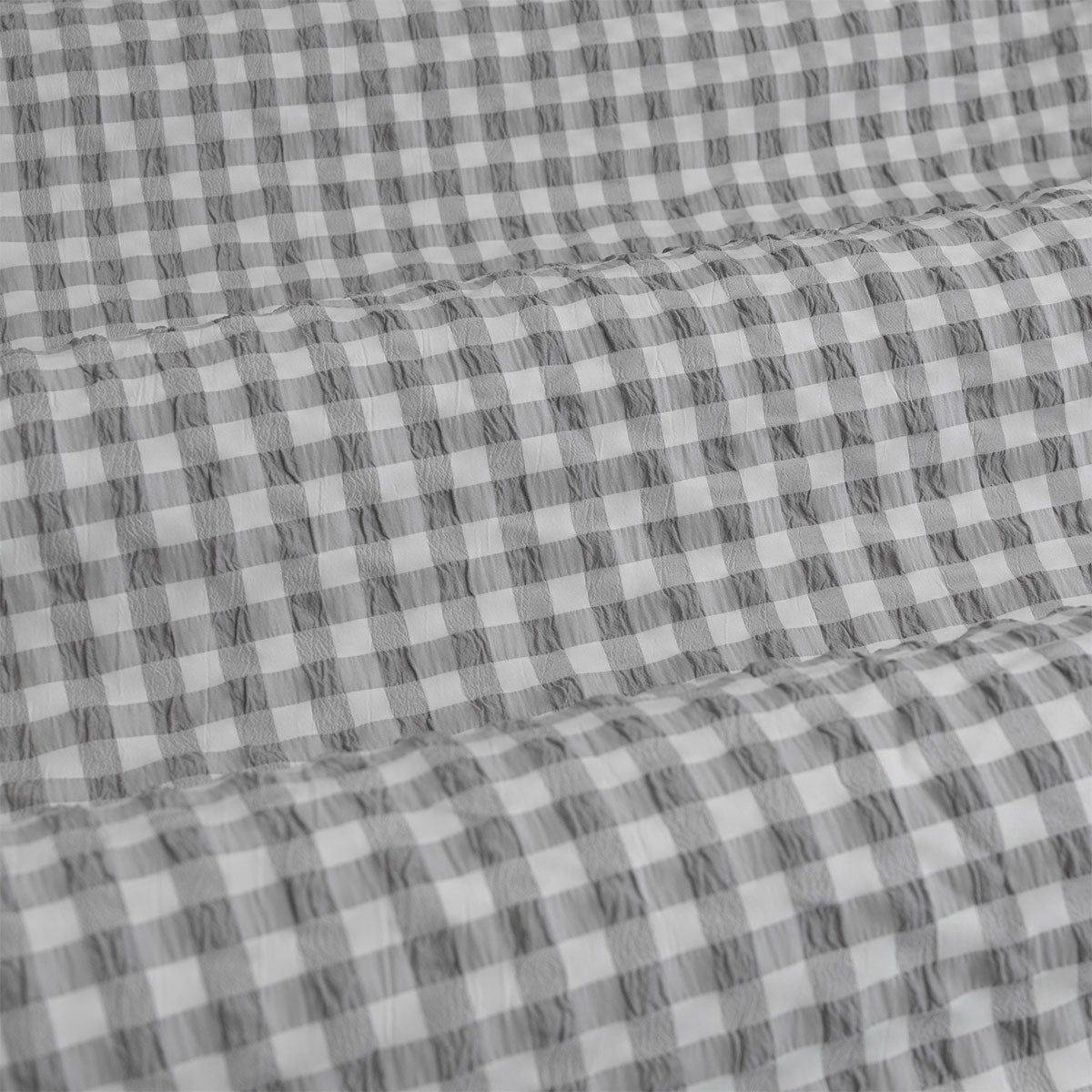 Ardor Rowe Grey Textured Seersucker Quilt Cover Set King