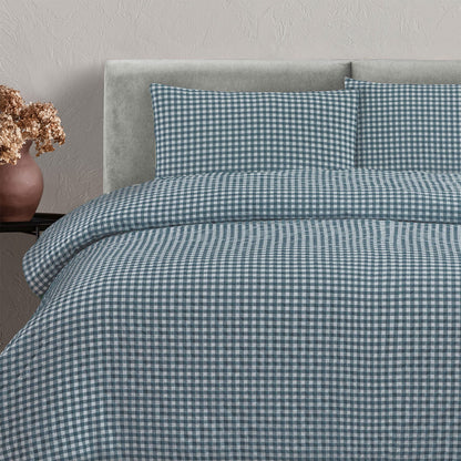 Ardor Rowe Teal Textured Seersucker Quilt Cover Set King