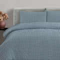 Ardor Rowe Teal Textured Seersucker Quilt Cover Set Queen
