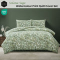 Ardor Solana Sage Watercolour Print Quilt Cover Set King