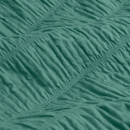 Ardor Tuscan Teal Ruched Quilt Cover Set King