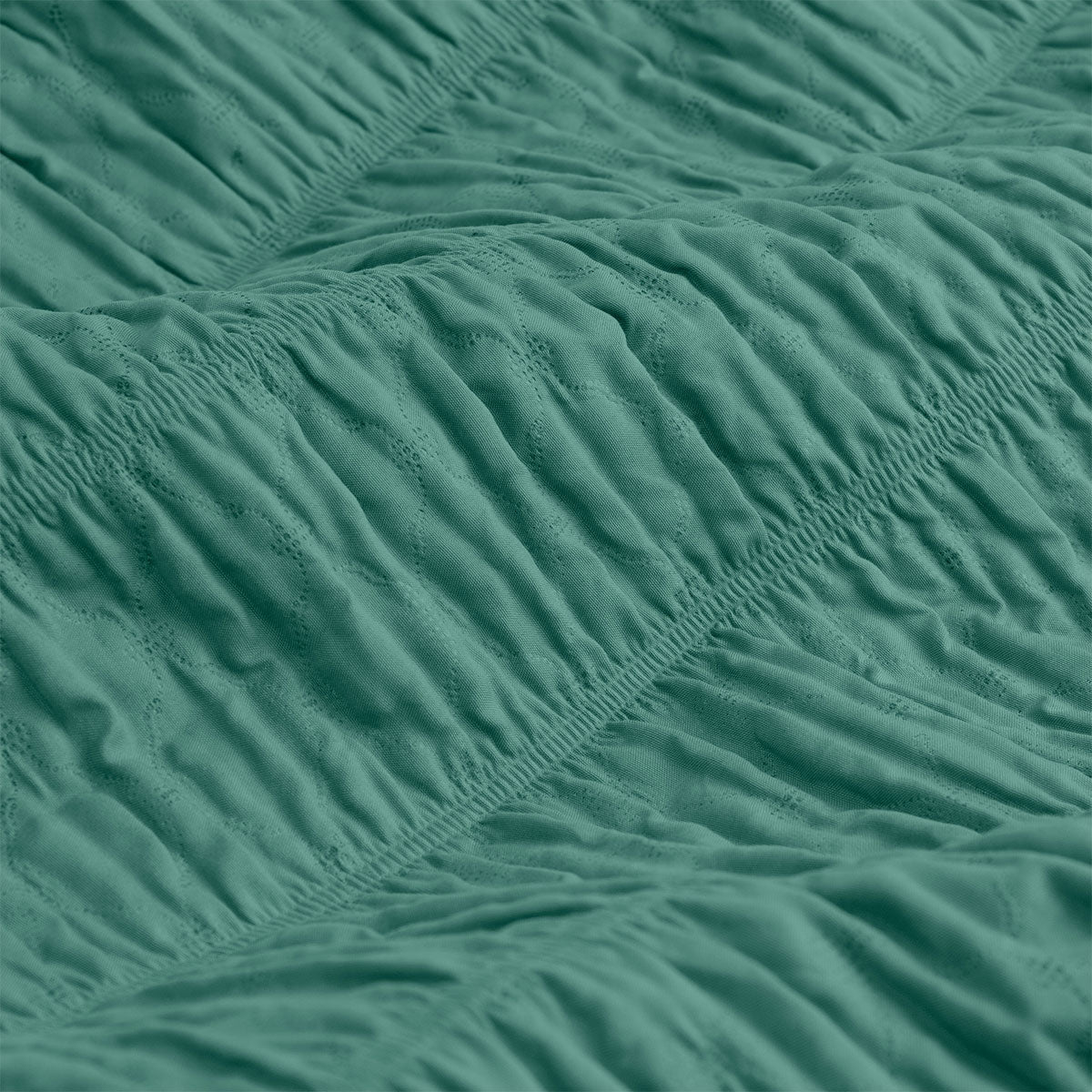 Ardor Tuscan Teal Ruched Quilt Cover Set Queen