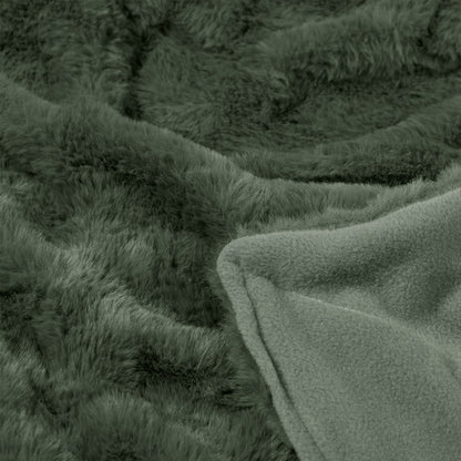 Ardor Clayton Faux Fur Soft Plush Throw Rug 130x170cm Khaki