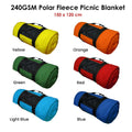 240GSM Polar Fleece Picnic Blanket 150cm x 120cm Light Blue
