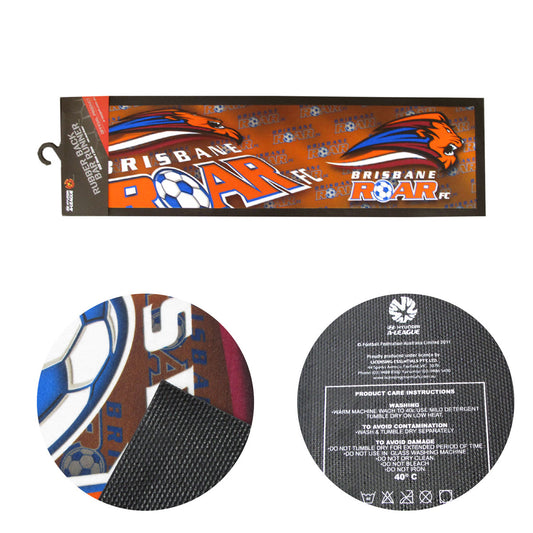 A-League Brisbane Roar Rubber Back Bar Runner 25 x 89 cm