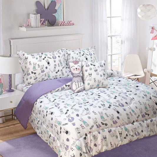 Ramesses Kids Comforter Set Cat Double 5 Piece Bedding