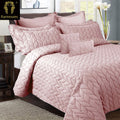 Ramesses Queen Ultrasonic Comforter Set 9pc Rose Pink