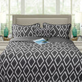 Ramesses Alena Charcoal Queen Ultrasonic Comforter Set 4 Pcs