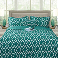 Ramesses Alena Teal 4 Pcs Ultrasonic Comforter Set Queen