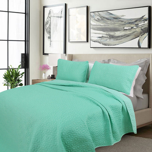 Shangri La 2000TC Carnival Glass Cooling Embroidered 3 Pcs Comforter Set QUEEN
