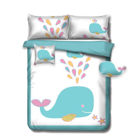 Ramesses Baby Blue Whale Kids Advventure 4 Pcs Comforter Set SINGLE