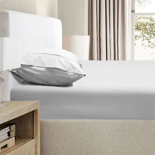 Ramesses 2000TC Bamboo Embossed Fitted Sheet Combo Set Silver KING SINGLE