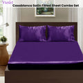 Ramesses Casablanca Satin Fitted Sheet Queen Violet