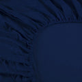 Ramesses 1000TC Linen Bamboo Fitted Sheet Combo Set Deep Blue Single