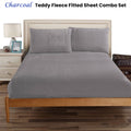 Ramesses Teddy Fleece Fitted Sheet King Charcoal