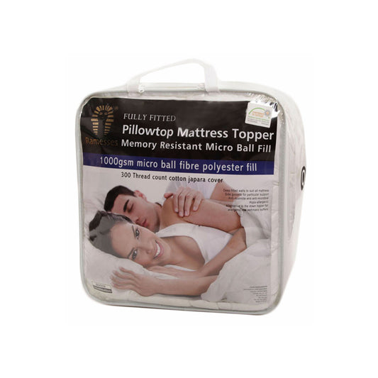 Ramesses Fully Fitted Pillowtop Mattress Topper DOUBLE
