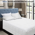 Shangri La Bamboo Microfiber Queen Quilt White Box End
