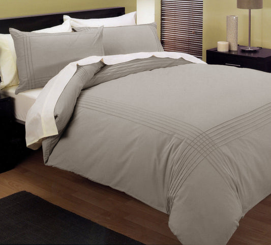 Kingtex Pintuck Quilt Cover Set Linen DOUBLE