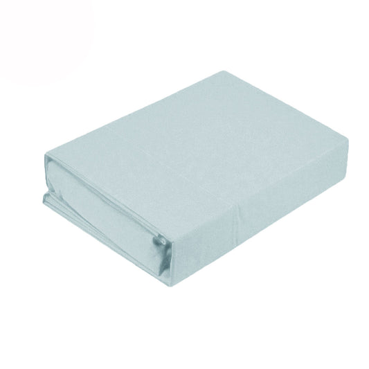 Kingtex 250TC 100% Cotton Percale Sheet Set Ice Blue SINGLE
