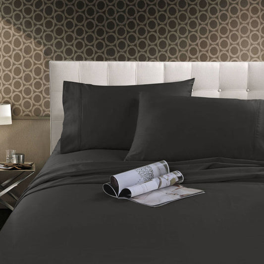 Kingtex 300TC Cotton Sheet Set Charcoal SINGLE