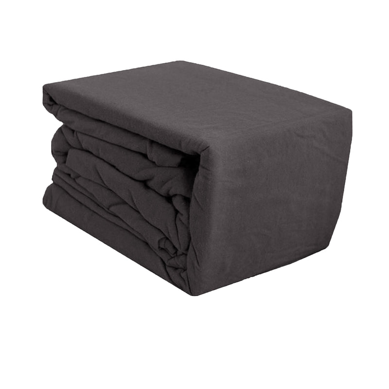 Ramesses Egyptian Cotton Flannel Sheet Set Charcoal SINGLE