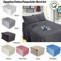 Ramesses Egyptian Cotton Flannel Sheet Set Charcoal SINGLE