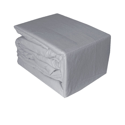 Ramesses Egyptian Cotton Flannel Sheet Set Silver SINGLE
