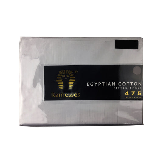Ramesses 475TC Egyptian Cotton Fitted Sheet QUEEN Silver