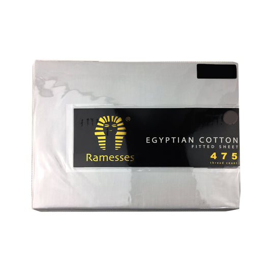 Ramesses 475TC Egyptian Cotton Fitted Sheet KING White