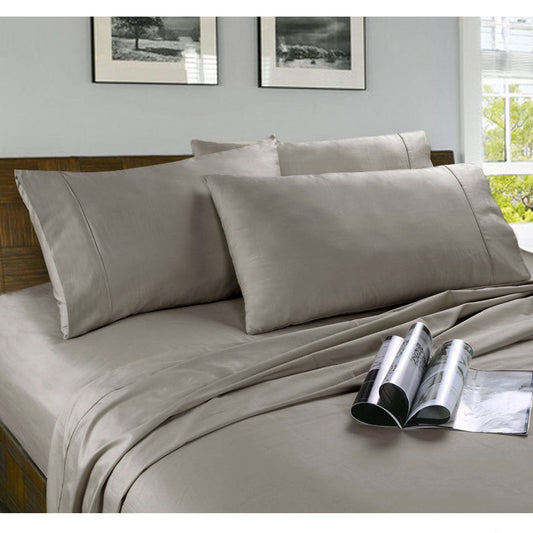 Kingtex Microfibre Sheet Set Coffee DOUBLE