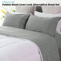 Ramesses Charcoal Pebble Wash Linen Look Alternative Sheet Set Double