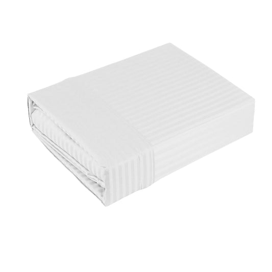Ramesses 1000TC American Pima Cotton Narrow Stripe Sheet Set White QUEEN