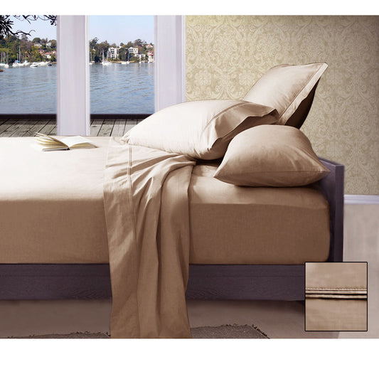 Ramesses 1000TC American Pima Cotton Plain Design Sheet Set Linen KING