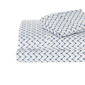 Ramesses 250TC Egyptian Cotton Printed Sheet Set Navy Sefton SINGLE
