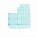 Kingtex 550gsm Cotton 7 Pce Bath Sheet Set Soft Aqua