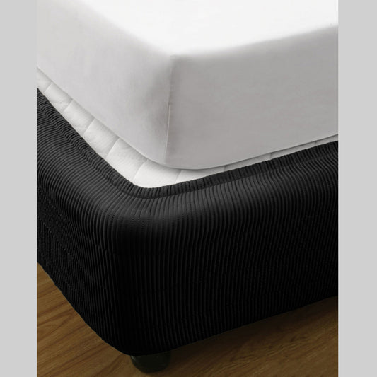 Ramesses Vertical Quilted Valance Black King Single Bed