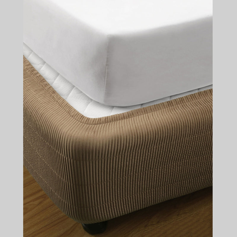 Ramesses Quilted Valance Mocha King Single Bed Skirt