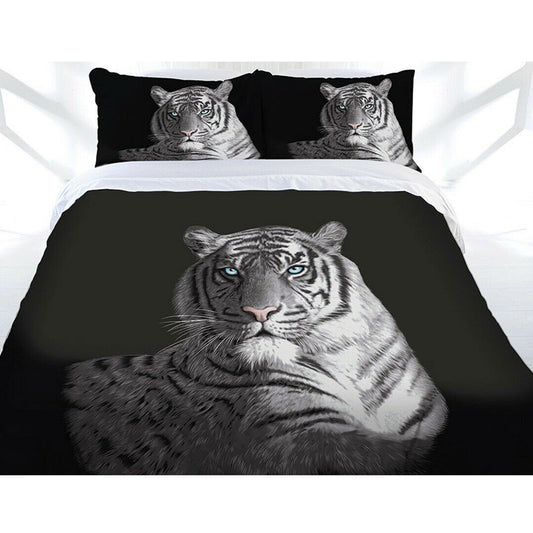 Just Home Black Blue Eyes Quilt Cover Set QUEEN