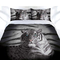 Just Home Blue Eyes Stripes Tiger Quilt Cover Set QUEEN