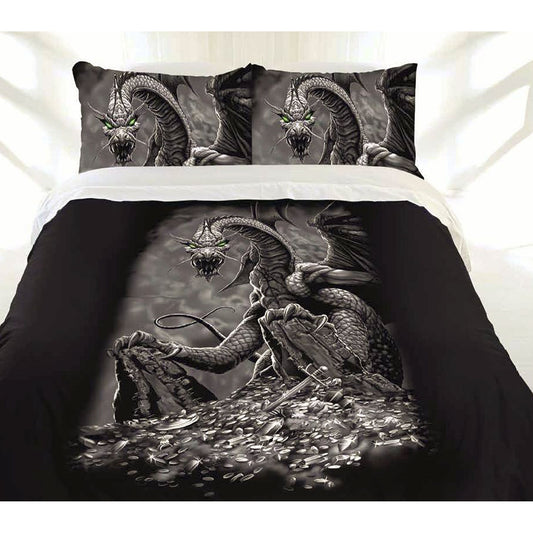 Just Home Green Eyed Dragon Quilt Cover Set QUEEN