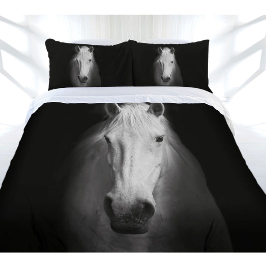 Just Home Midnight Horse Queen Quilt Cover Set